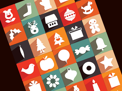 35 New Free Long Shadow Christmas Icons